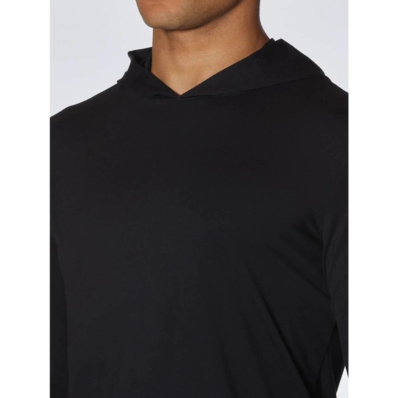 Cuts Clothing Men's Hoodie Curve Hem Signature Fit Long Sleeve Shirt - Black - Picture 5 of 8